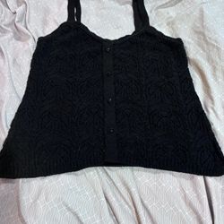 Lauren Conrad Women’s Small Black Crochet Tank 