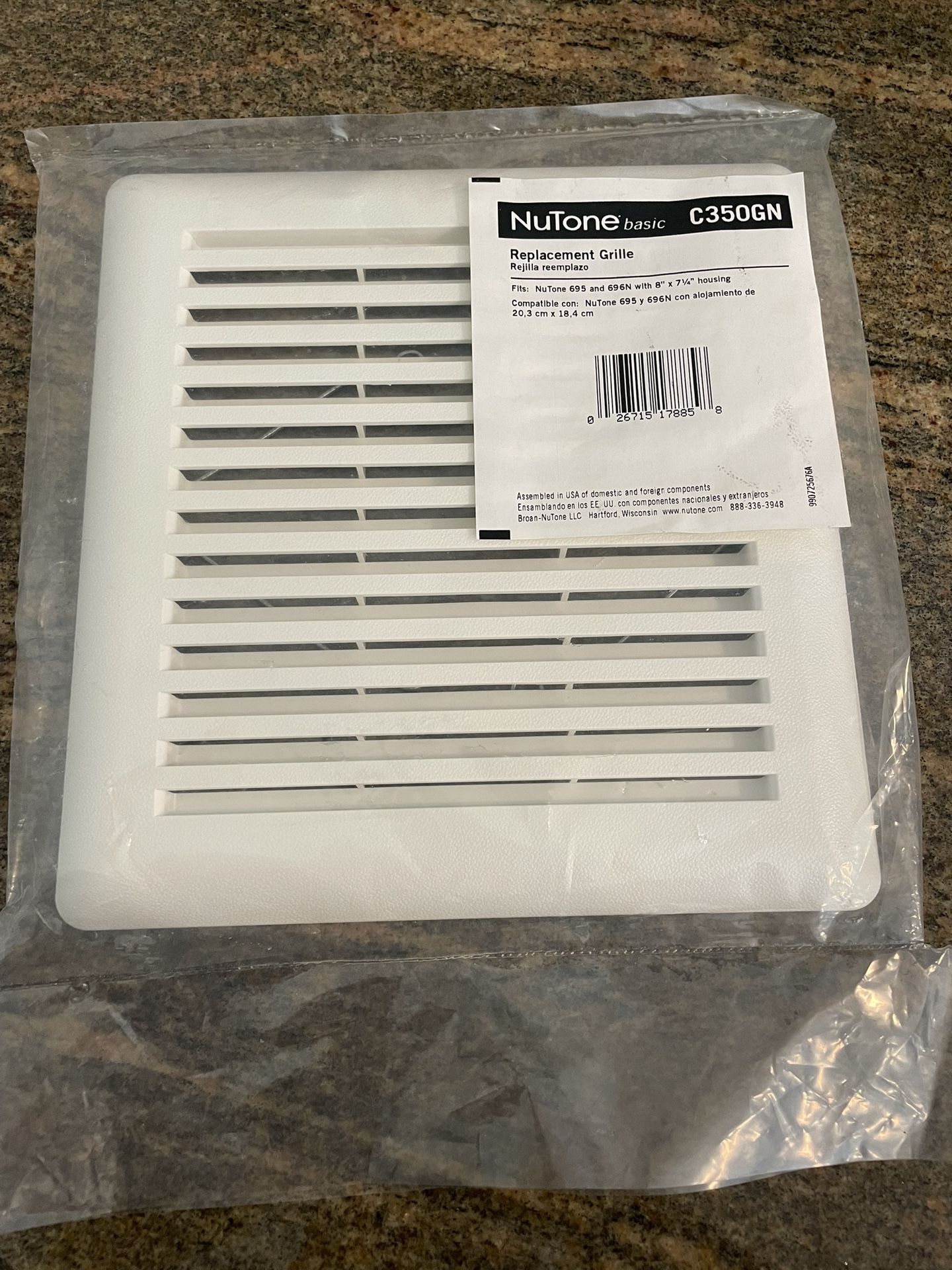 Broan NuTone C350GN Replacement Grille Models 695 & 696N New In Package NIP