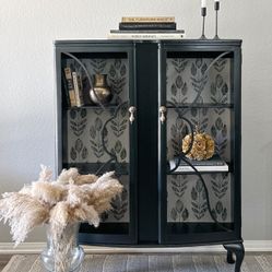 Vintage Black China Hutch