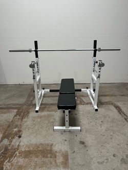 Weight Bench Press / Squat Rack with Olympic Weight Bar 7ft