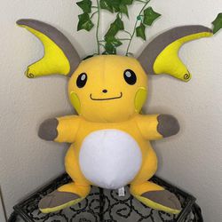 Huge 18” Pikachu Evolution Raichu Pokemon Lightweight Firm Sitting Plushie