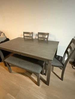 Bridson dining table - 4 chairs and a bench