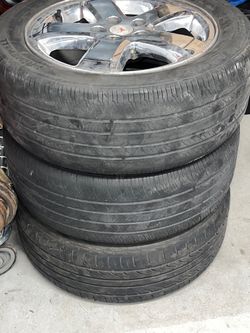 Chrome 5-Spoke Wheels with Tires Set of 4