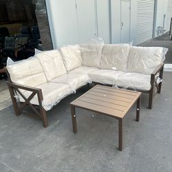 L shaped Metal patio furniture sectional set