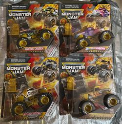 Monster Jam Gold Trophy Card Series 1 Monster Truck Lot X4 New 2026 1:64 Scale