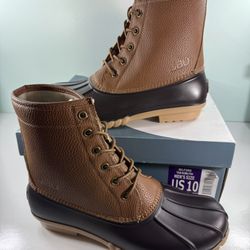 NEW JBU Maine Duck Boots Mens Lined Faux Fur Milford 8.5" Shaft Ankle Rain - size 10