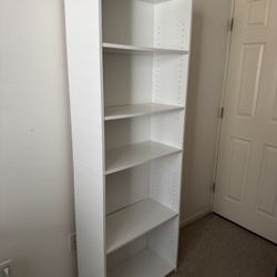 White Wooden Bookshelf – Sturdy & Spacious Storage