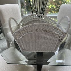 Wicker Magazine Holder/ College Ready! 