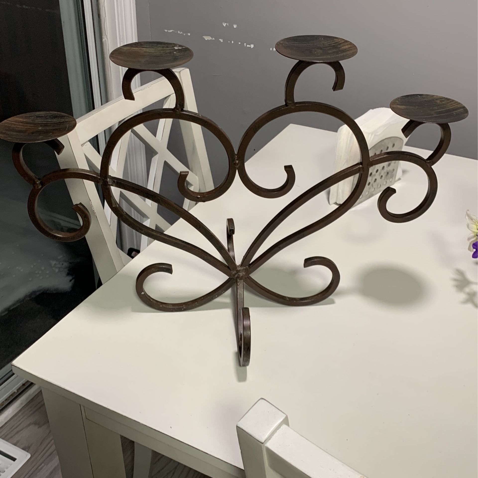 Wrought Iron Heart Shaped Candle Holder