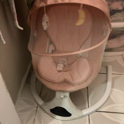 Pink Electric Baby Swing 
