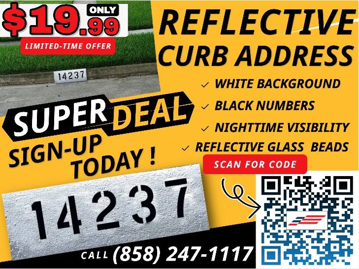 $19.99 Reflective Curb Address 