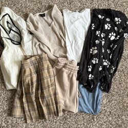 cute kawaii outfit clothes lot Medium  Women Youth Teen Girls Beige white