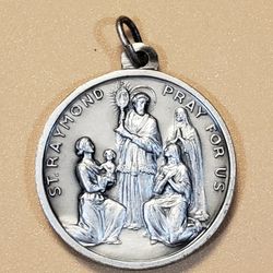 Silver Tone Saint Raymond Pendant 