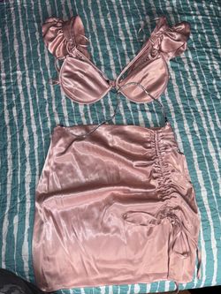 Fashion Nova satin mini 2 piece set