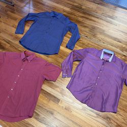 3 Men’s Size Large Button Up Shirts
