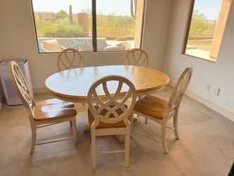 Solid Oak Dining Set - 6 pieces