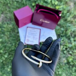 Cartier Gold Bracelet Juste Un Clou Pave