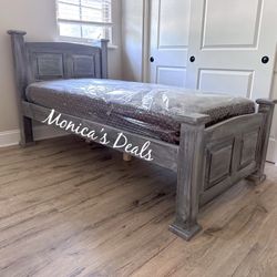 Twin Solid Wood Bed With Mattress $360