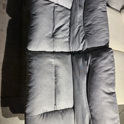 Furmax Futon with Five Angles Adjustable Armrests and Adjustable Backrest Futon Sofa Couch for Small Spaces Living Room Office,Dark Gray Note: color m