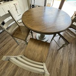 Round Wooden Table With 6 Chairs 