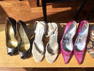 Lots of shoes , stilettos