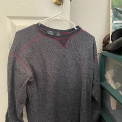 Pacific Coast Highway Mens Charcoal Sweater with Red Stiching