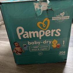 pampers size1, 204 count 