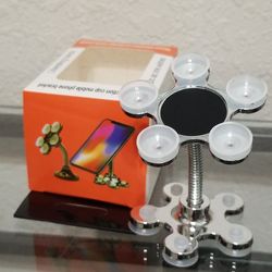 Magic Suction Cup mobile Silver phone bracket