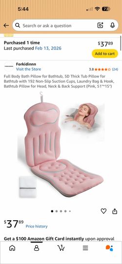 Full Body Bath Pillow for Bathtub