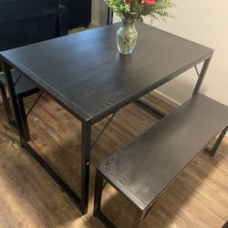 All-Black Modern Picnic-Style Dining Room Set –Pick Up Only