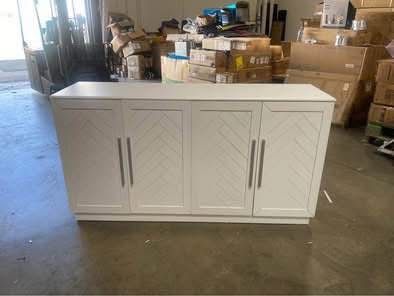 New Assembled Wood Sideboard Buffet Cabinet with Storage Doors and Adjustable Shelf Farmhouse