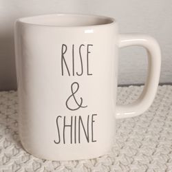 Rae Dunn "RISE & SHINE” Large 18oz. Ceramic Coffee Mug 5" By Magenta FARMHOUSE 