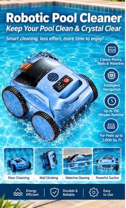ZYERCH Robotic Pool Cleaner – Blue