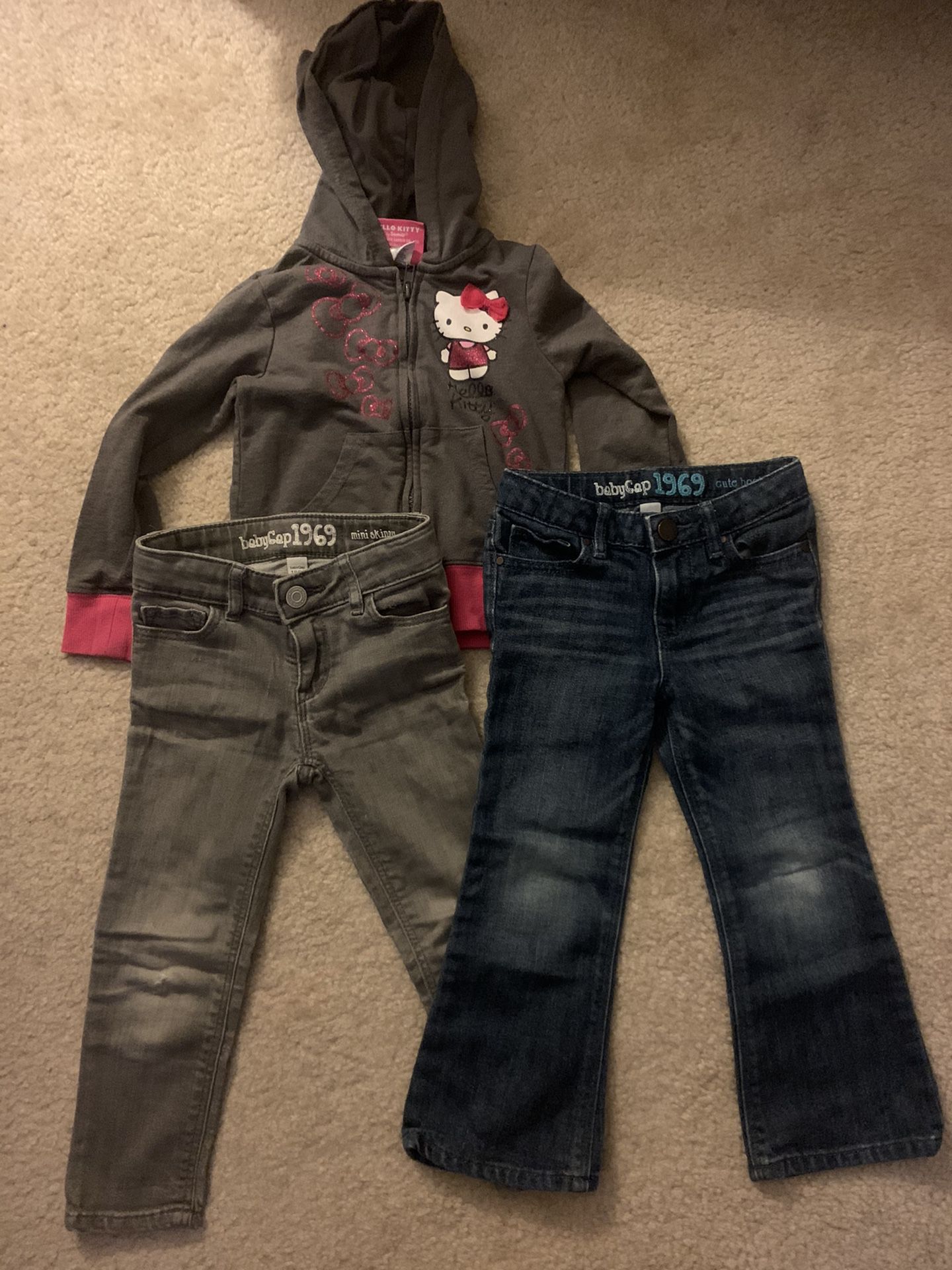 Gap kids Jeans Size 3 and Hello Kitty Hoodie size 4