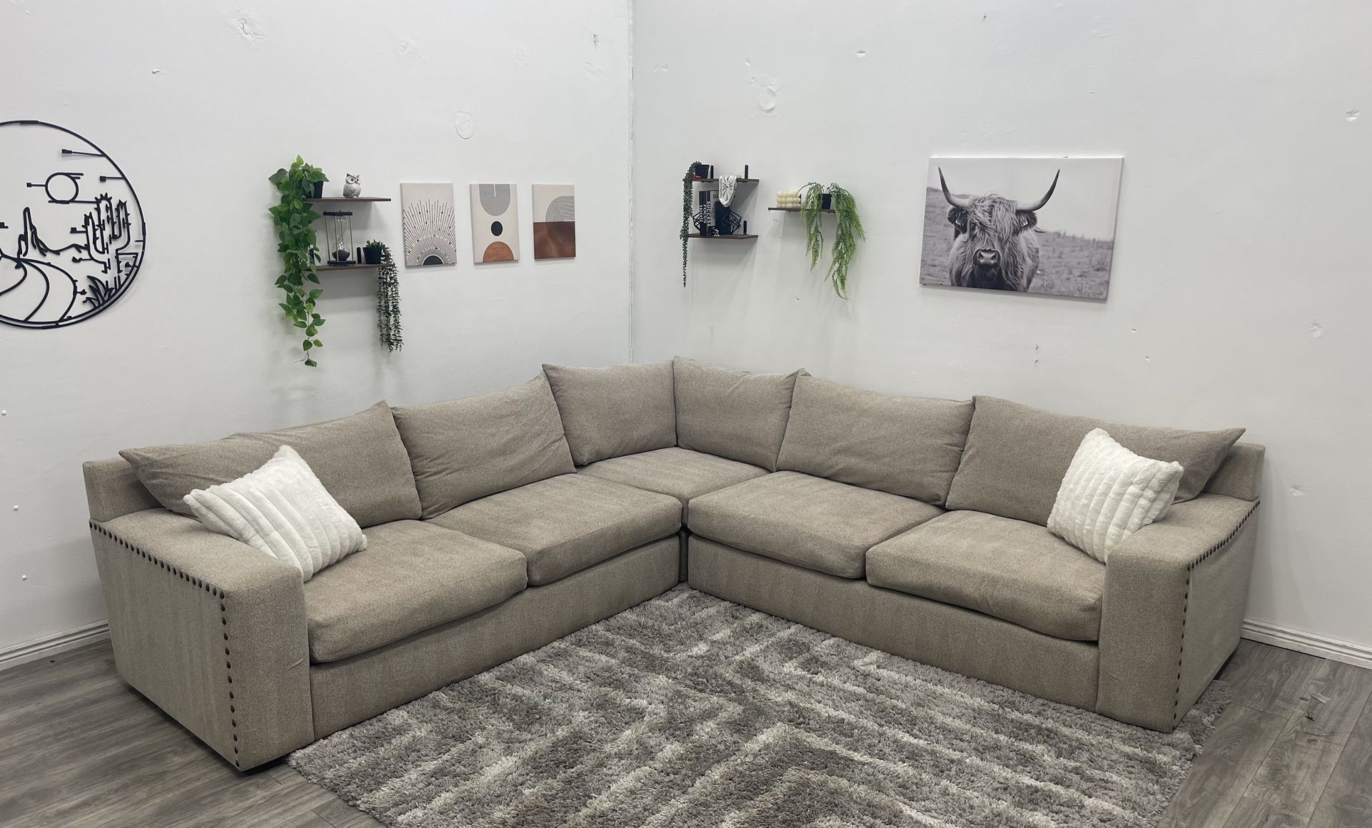 Grey Sectional Couch - Free Delivery