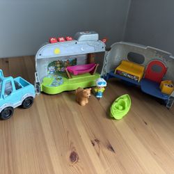 Fisher-Price Little People Light-up Learning Camper Electronic Toy RV Vehicle Playset for Toddlers