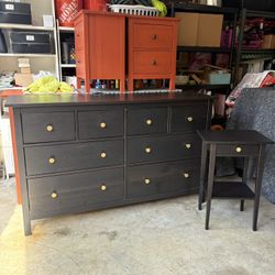 ikea hemnes 8 drawer dresser + matching nightstand