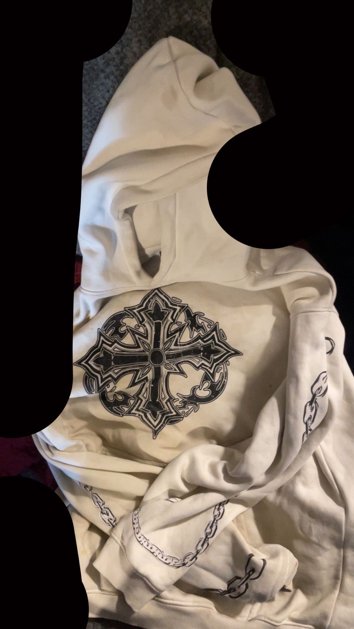 Chained cross hoodie