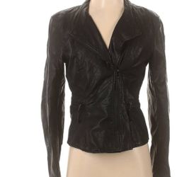 Like New Blank NYC Black Faux Leather Jacket Size Small
