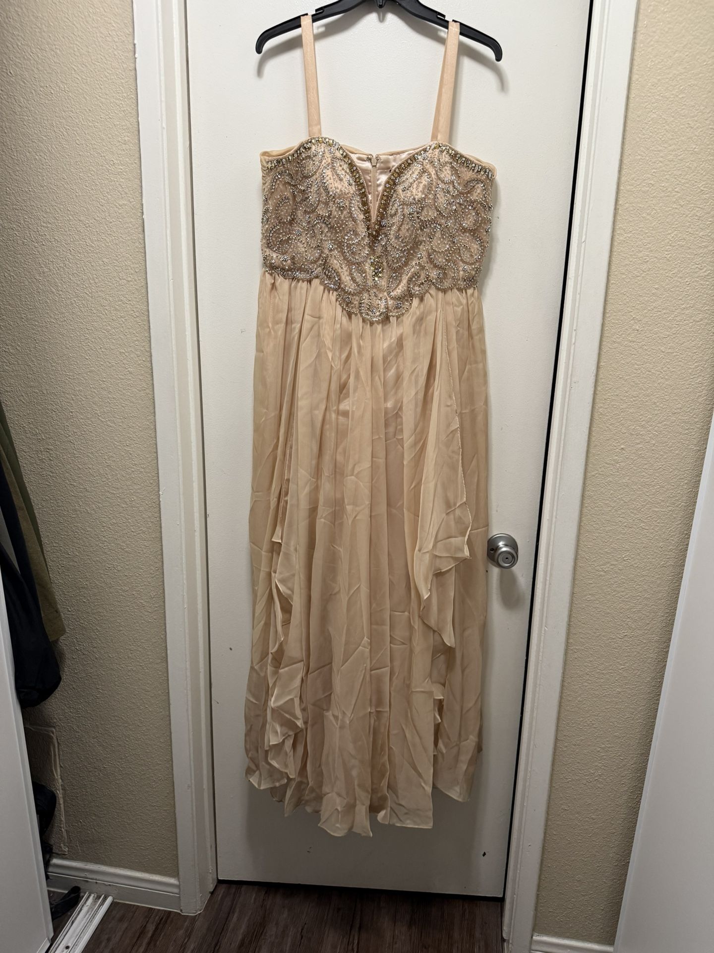 Vintage Prom Dress, Champagne Size 18