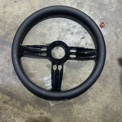 Black Billet Steering Wheel Universal Forged 