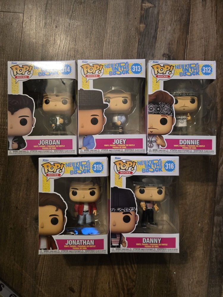 Complete New Kids On The Block Funko Pop Set