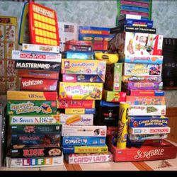 Huge Board Game Collection Milton Bradley, Hasbro, Parker Bros huge lot, party,Daycare,resale