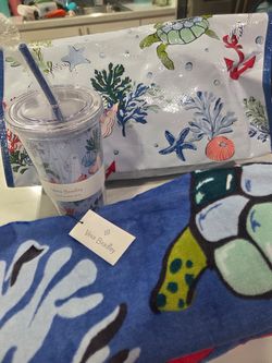 Vera Bradley Beach Bundle Tumbler Bag Towel