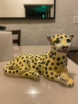 Vintage Ceramic Lounging Leopard 9 “ Long  X 5” 