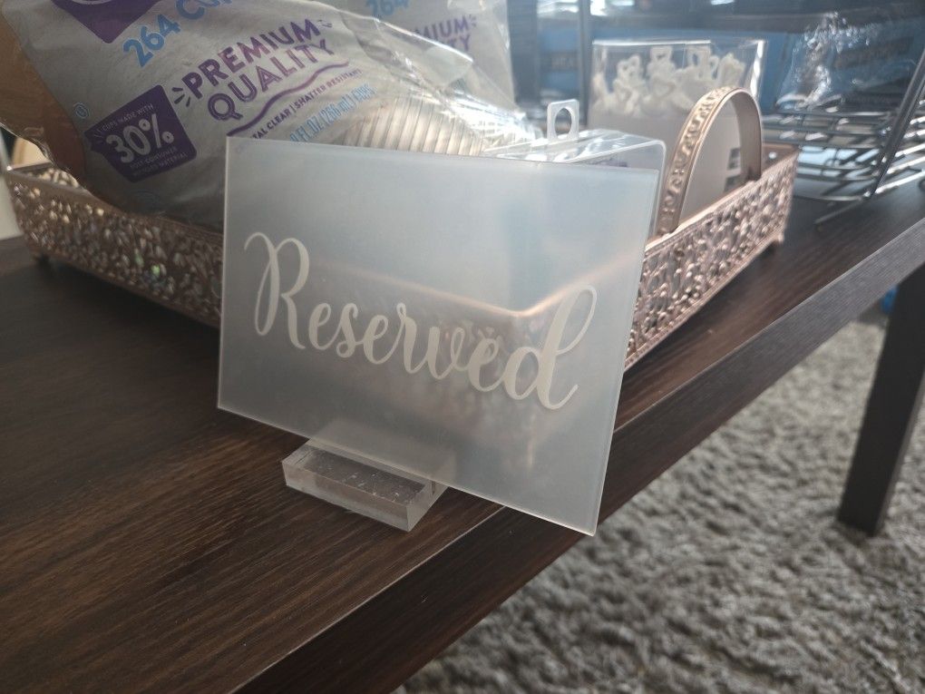 Acrylic Table Reserved Signs