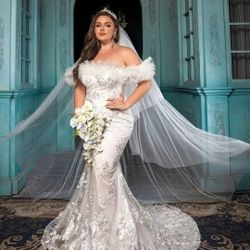 White Wedding Dress 1XL Plus Size 