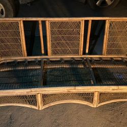 Mid-Century Modern Rattan/Bamboo Sofa, likely from the 1950s or 1960s.