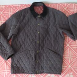 J.PETERMAN MEN'S  Quilted Brown black Field Coat SIZE 2XL, snap closure