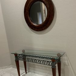 Glass Table And Mirror 